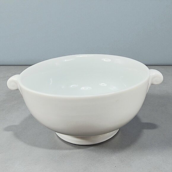 Over And Back Stoneware Ceramic Bowl Dish Set 2 Bowls With Handles White Dishes - Picture 2 of 13
